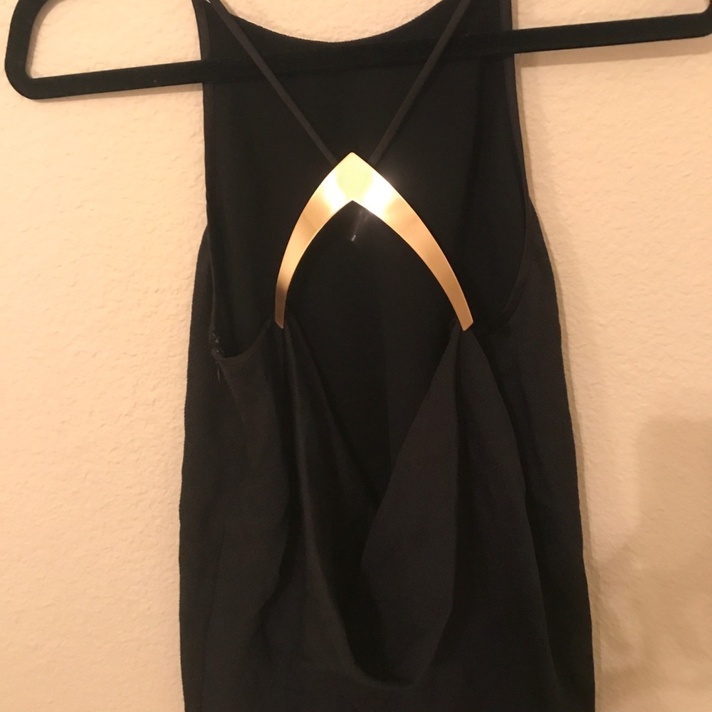 Halston Heritage Blake tank w/ gold back piece